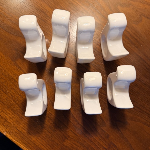 Jonathan Adler White Bird Napkin Rings- Set of 8 - Picture 6 of 6